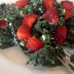 Miso Kale Salad with Strawberries